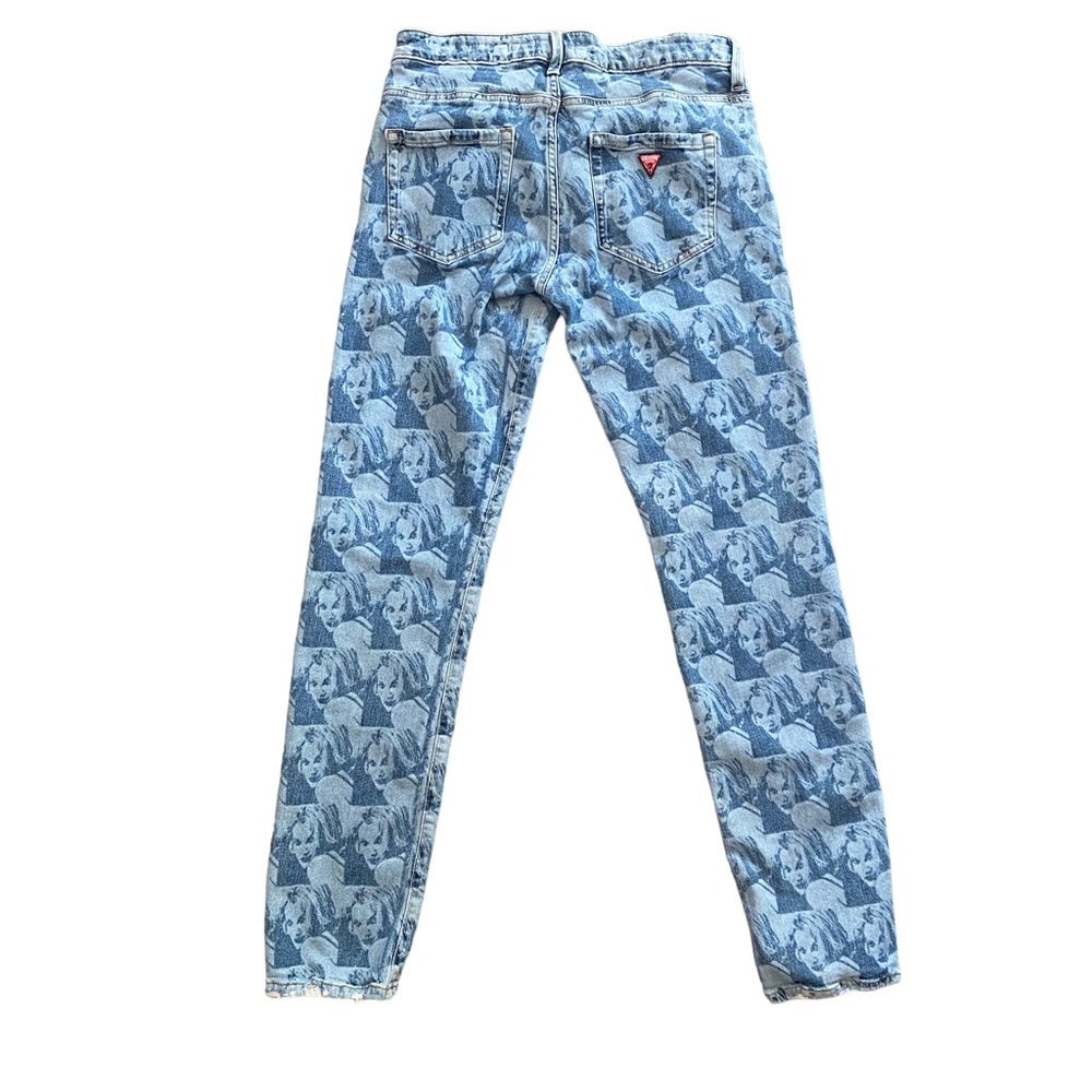 GUESS x Pleasures Drew Barrymore Denim Size 30 Printed 90s Inspired Jeans - Picture 12 of 15